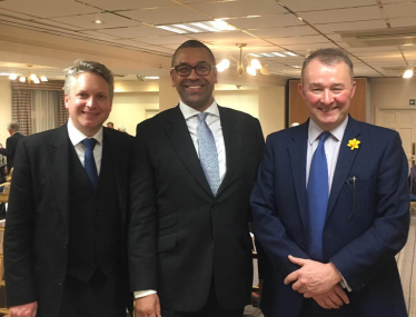 Havard Hughes with James Cleverly MP and Simon Hart MP